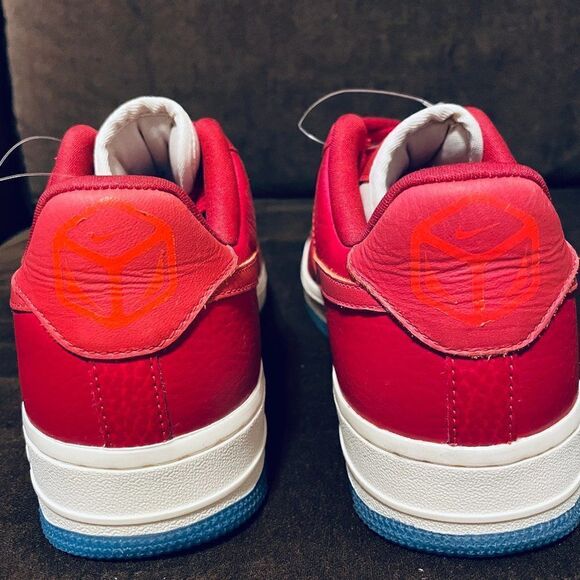 RARE NIKE SAMPLE AIR FORCE 1 Gym Red Total Orange Univ. Blue Womens 7 US 38 EUR - Picture 5 of 10